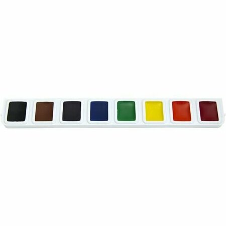DIXON TICONDEROGA Watercolor Refill, 8 Colors, Semi-Moist, 3 Trays/PK, AST, 3PK DIXX82000